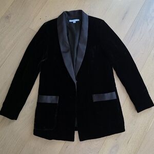 Antonio Melani Black Velvet And Satin Women's Blazer